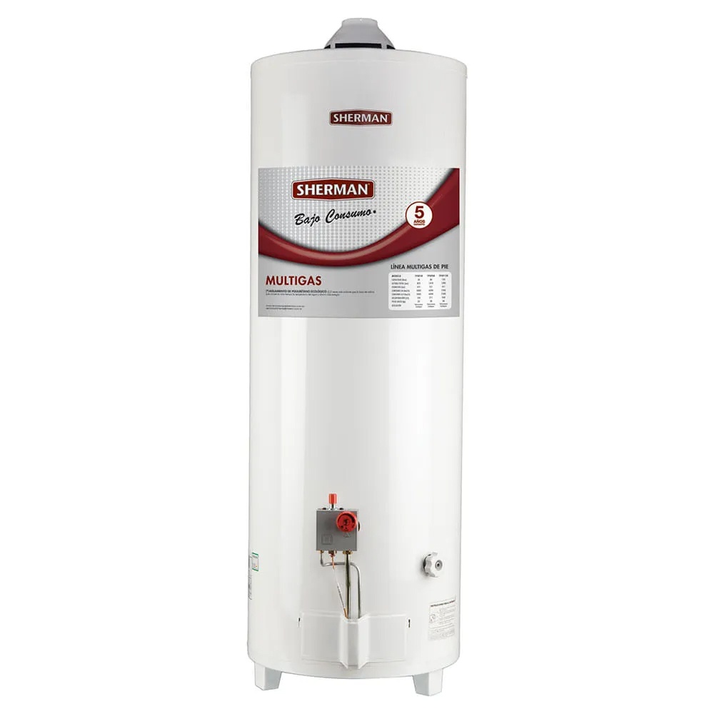 Termotanque a Gas Sherman 80 Lts Conexion Superior Multigas