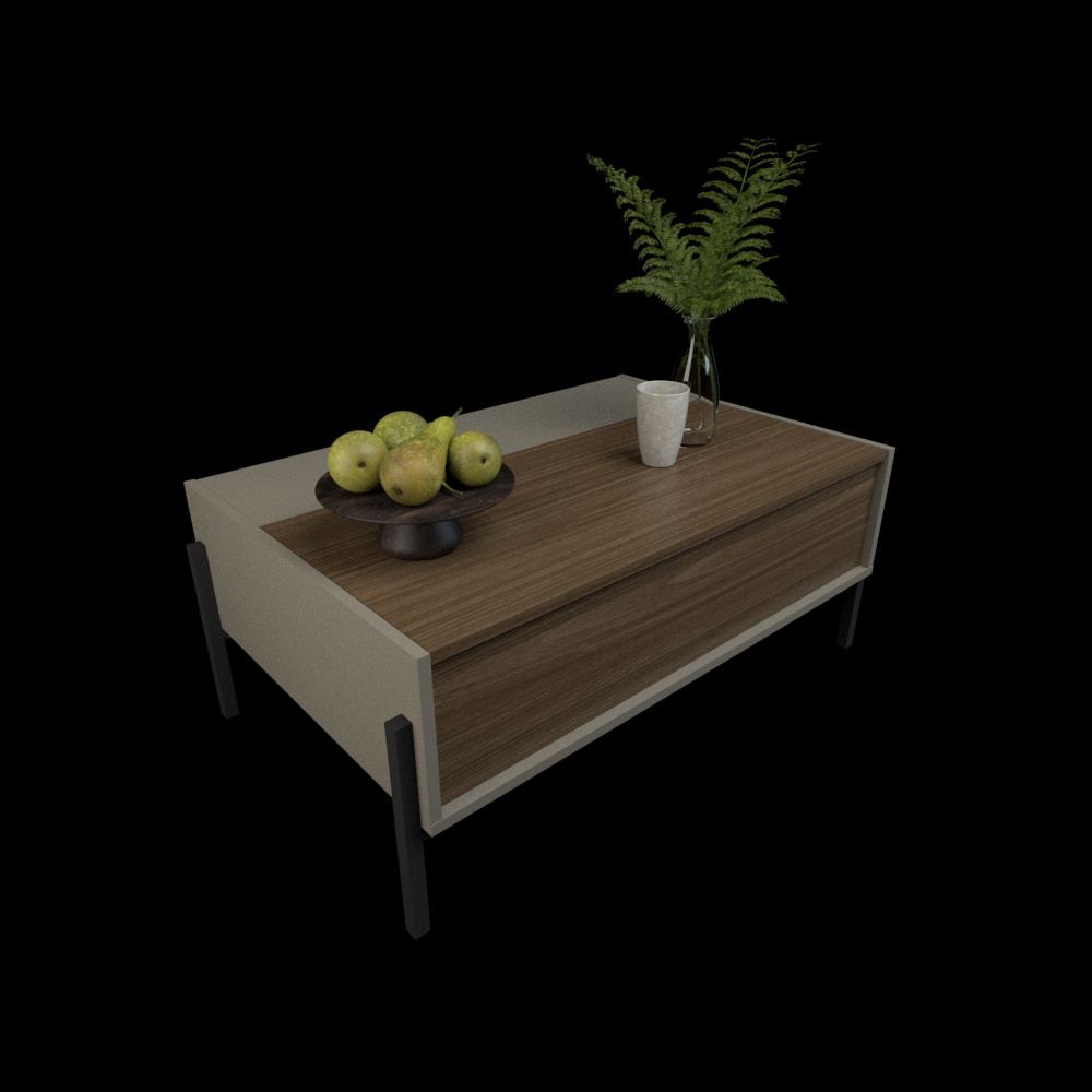 Mesa De Centro Con Puerta Gris C. Nogal L. Tables