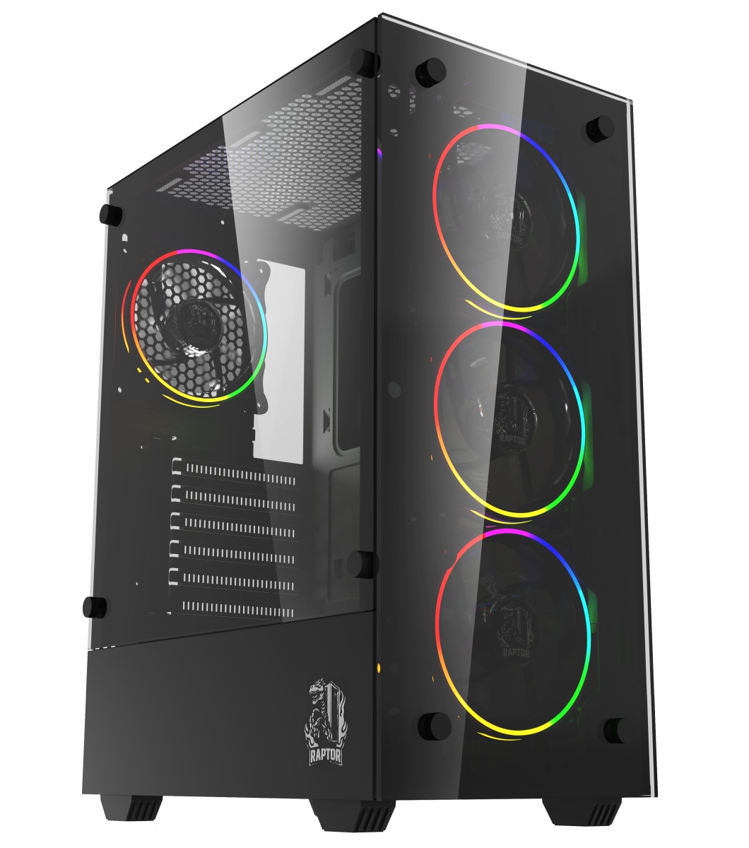 Gabinete Raptor Sentinel TG Mid-Tower RGB Fan x4