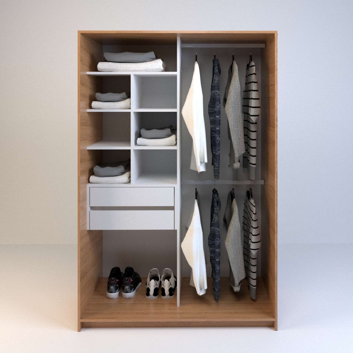 Vestidor 1,20m 2 Cajones Olmo F. Everest Tables