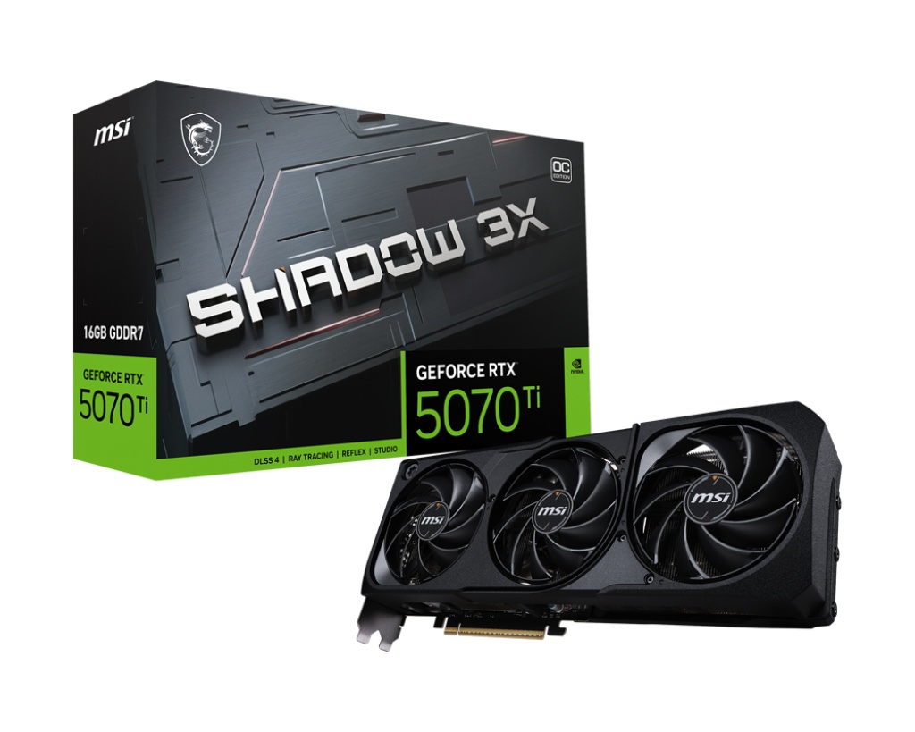 Placa De Video MSI GeForce RTX 5070 Ti SHADOW 3X OC 16G