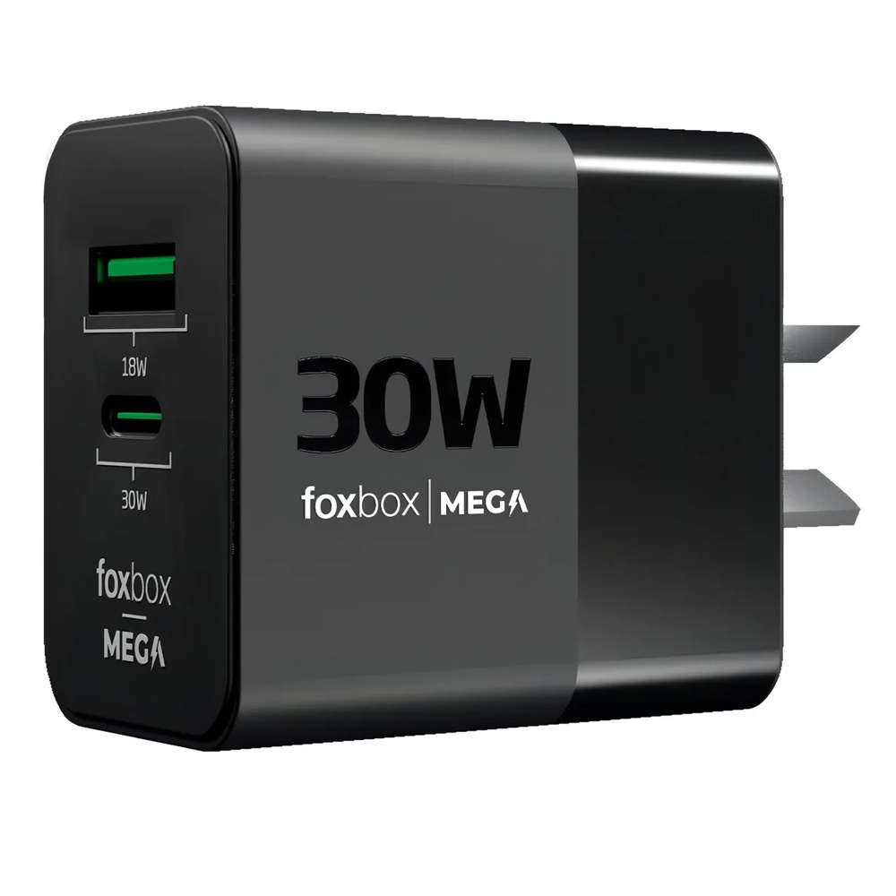 Cargador De Pared Foxbox Gan Mega 30w Negro