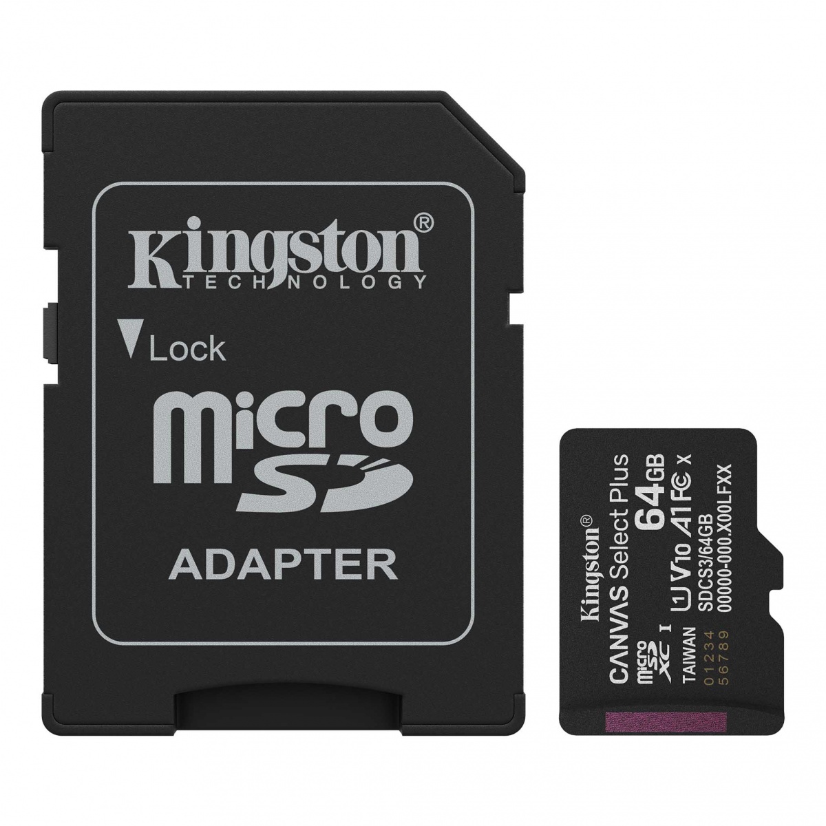 MicroSD KINGSTON 64 GB c|Adap Gen3 100MB|s Canvas S Plus CL10