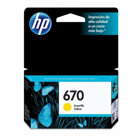 Cartucho HP 670 YELLOW INK CARTRIDGE CZ116AL