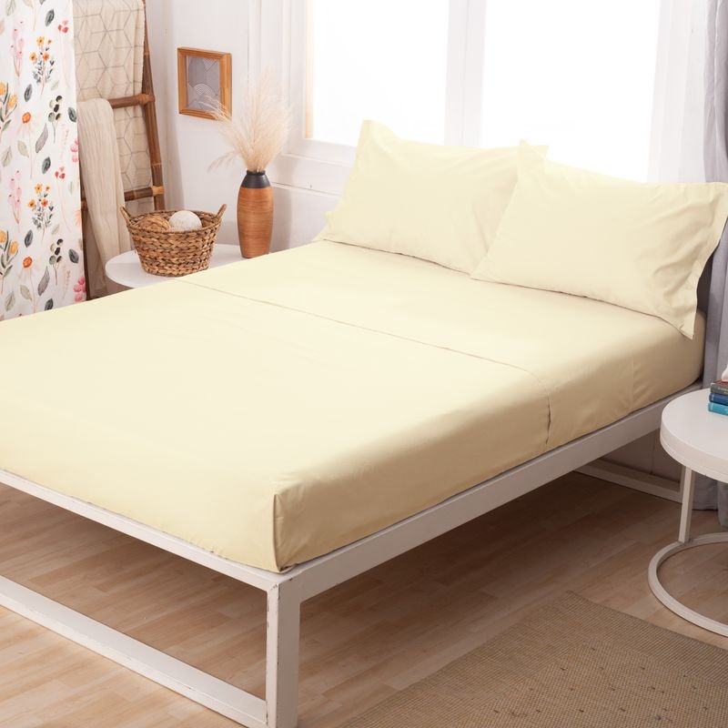 Juego de Sabanas Casablanca Lisa 2 1|2 plazas Plata Natural