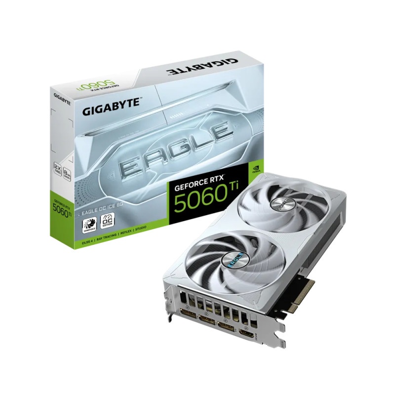 Placa de Video Gigabyte GeForce RTX 5060 Ti EAGLE OC ICE 8G