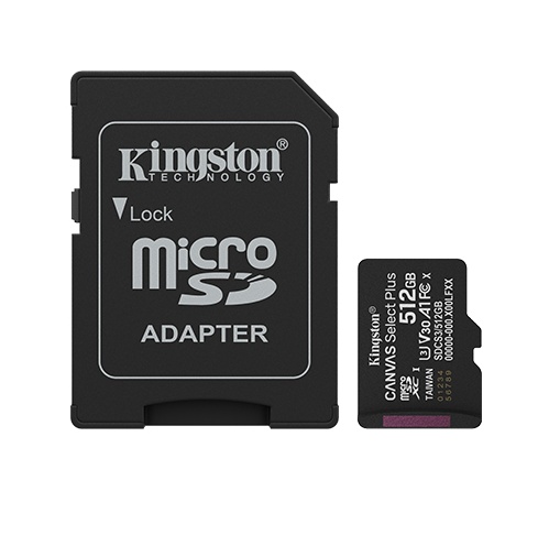 MicroSD KINGSTON 512 GB c|Adap Gen3 150MB|s S Plus CL10