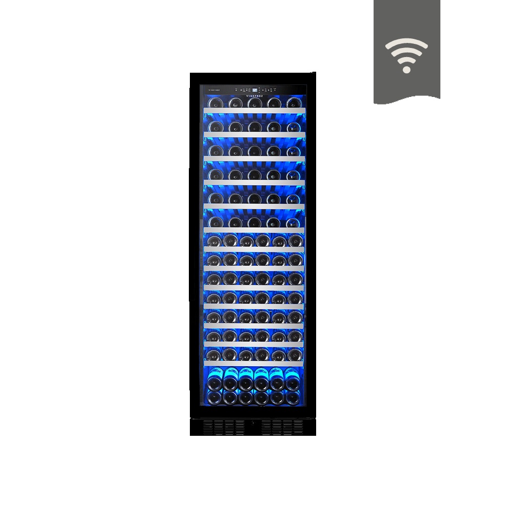 Cava Winefroz Wi Fi Luxury Edition Acero Negro 138 Botellas