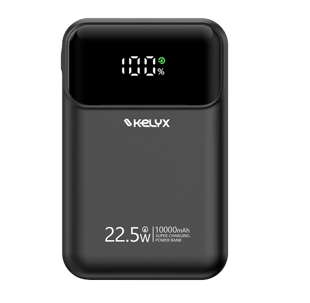 Power Bank Kelyx Mini 10000 mHa USB Lightning Fast Charge 22.5W Black