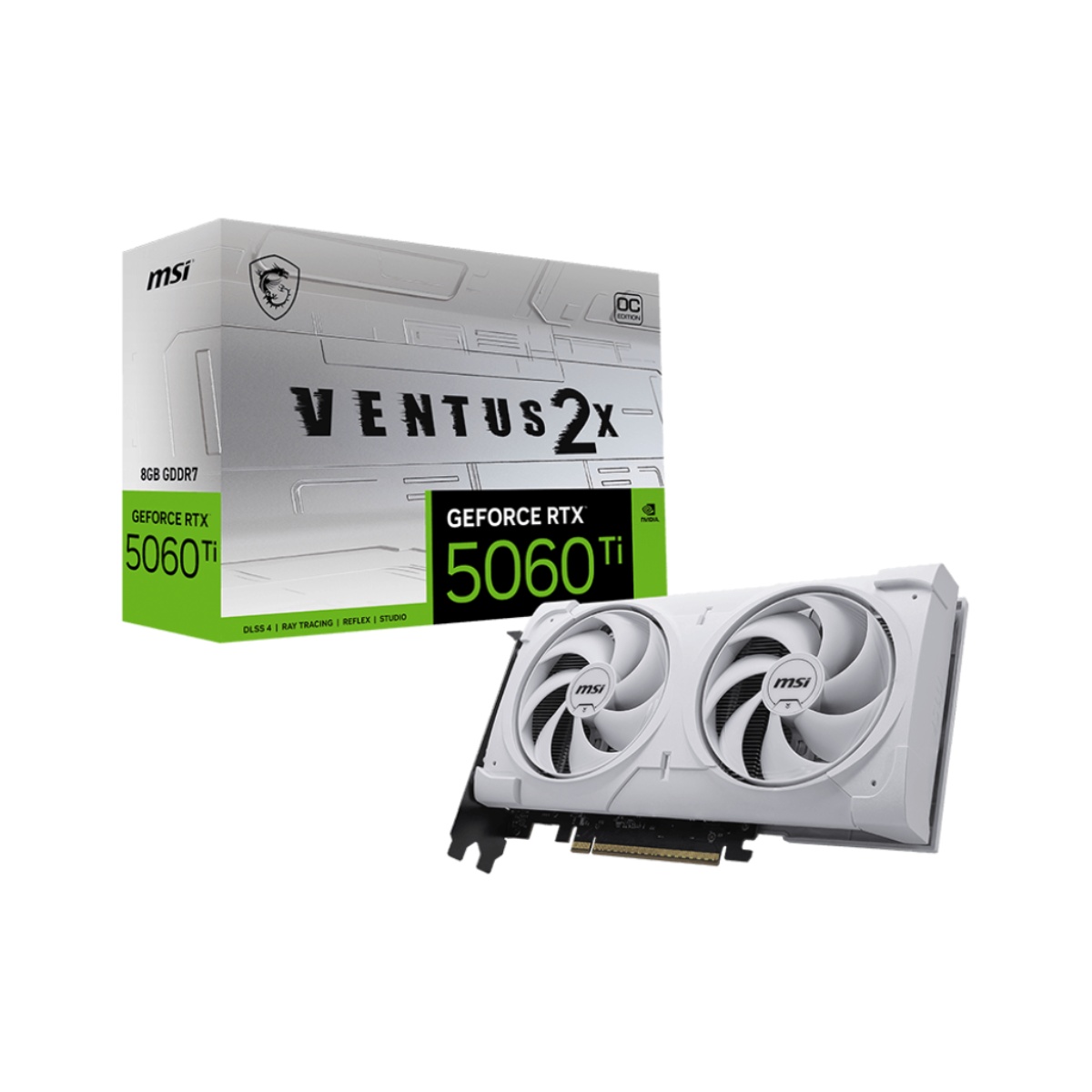 Placa de Video MSI GeForce RTX 5060 Ti 8G VENTUS 2X OC WHITE PLUS
