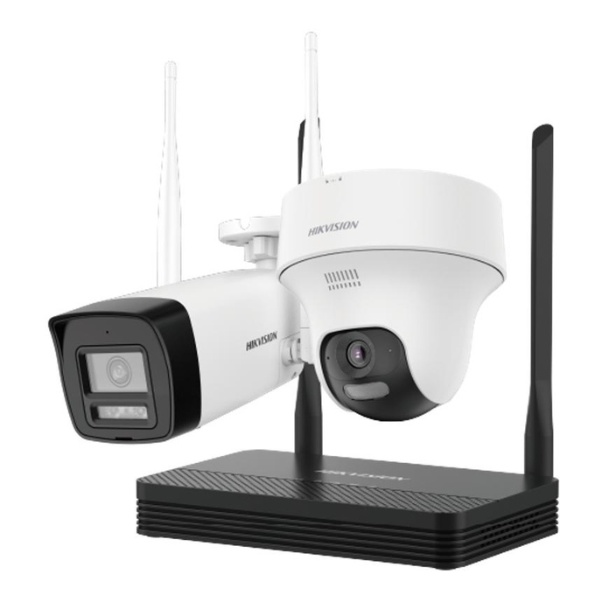 Kit Camara Hikvision NVS WiFi 4 MP 1 Cam Bullet 1 Cam Turret NKS424W02H
