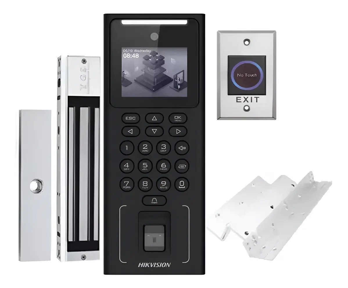 Kit Control Acceso Hikvision Facial Huella Tarjeta DS-KAS321