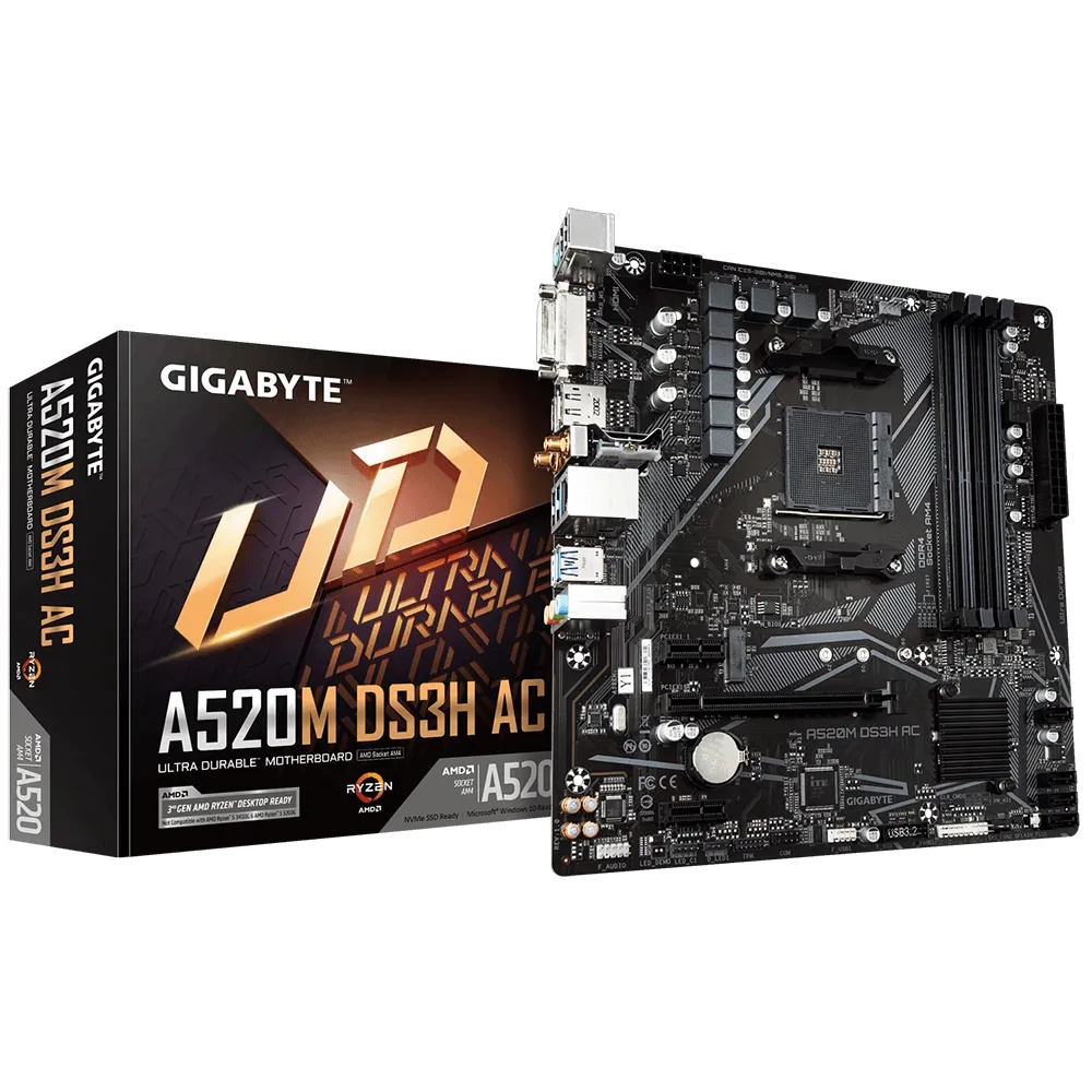 Mother GIGABYTE A520M DS3H AC 1.0 sAM4 DDR4 (3ra y 5ta Gen)
