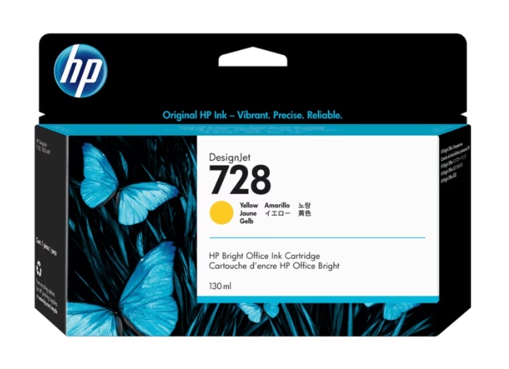 Cartucho F9J65A HP 728 130-ml Yellow Ink Cartridge