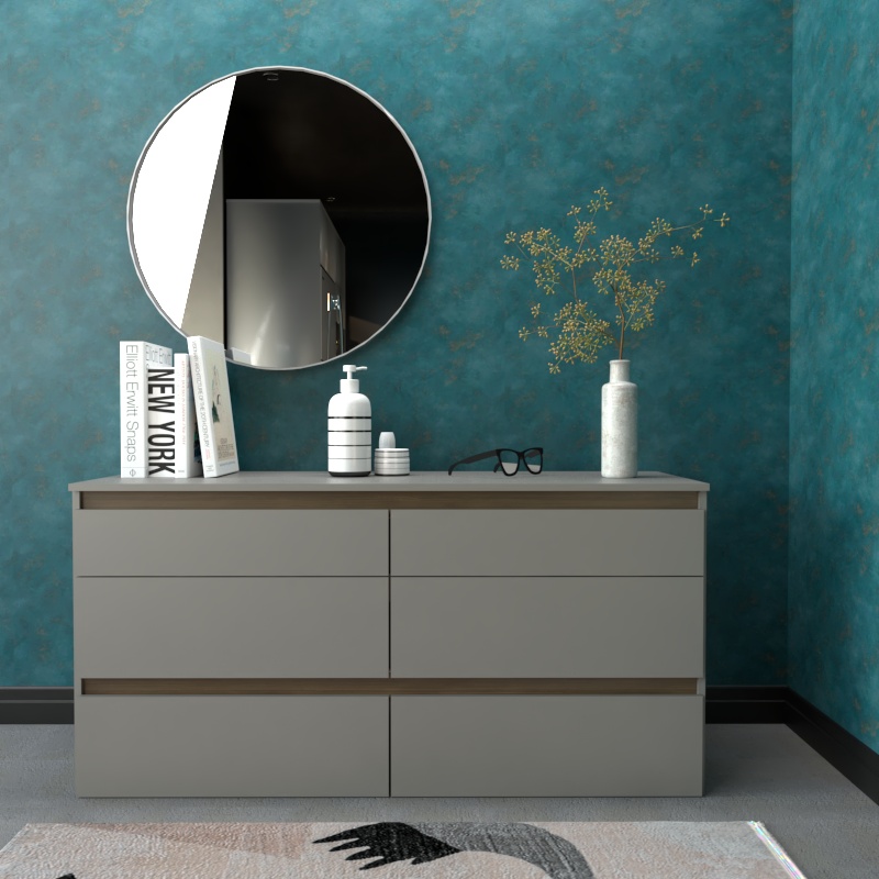 Comoda 6 Cajones Gris C. Tables