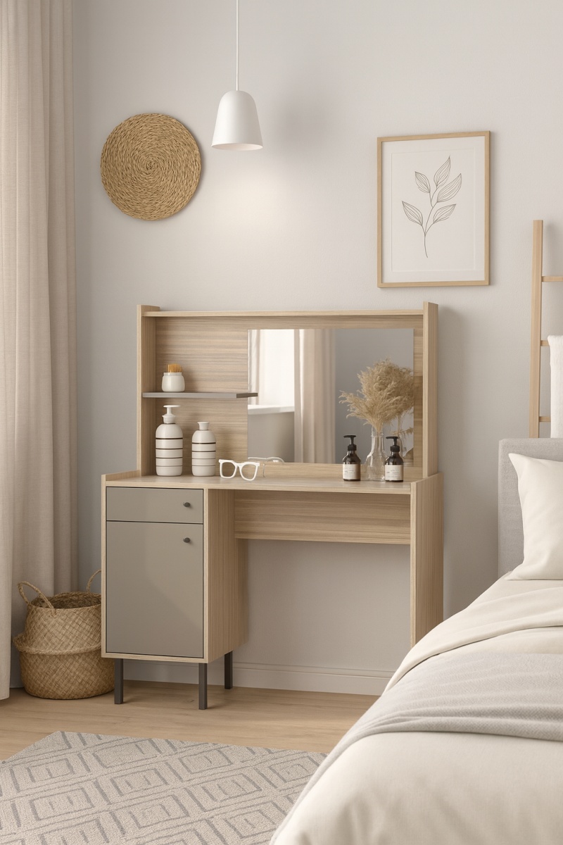 Escritorio con Maquillador 1 m. Coco Bolo|gris C. Tables