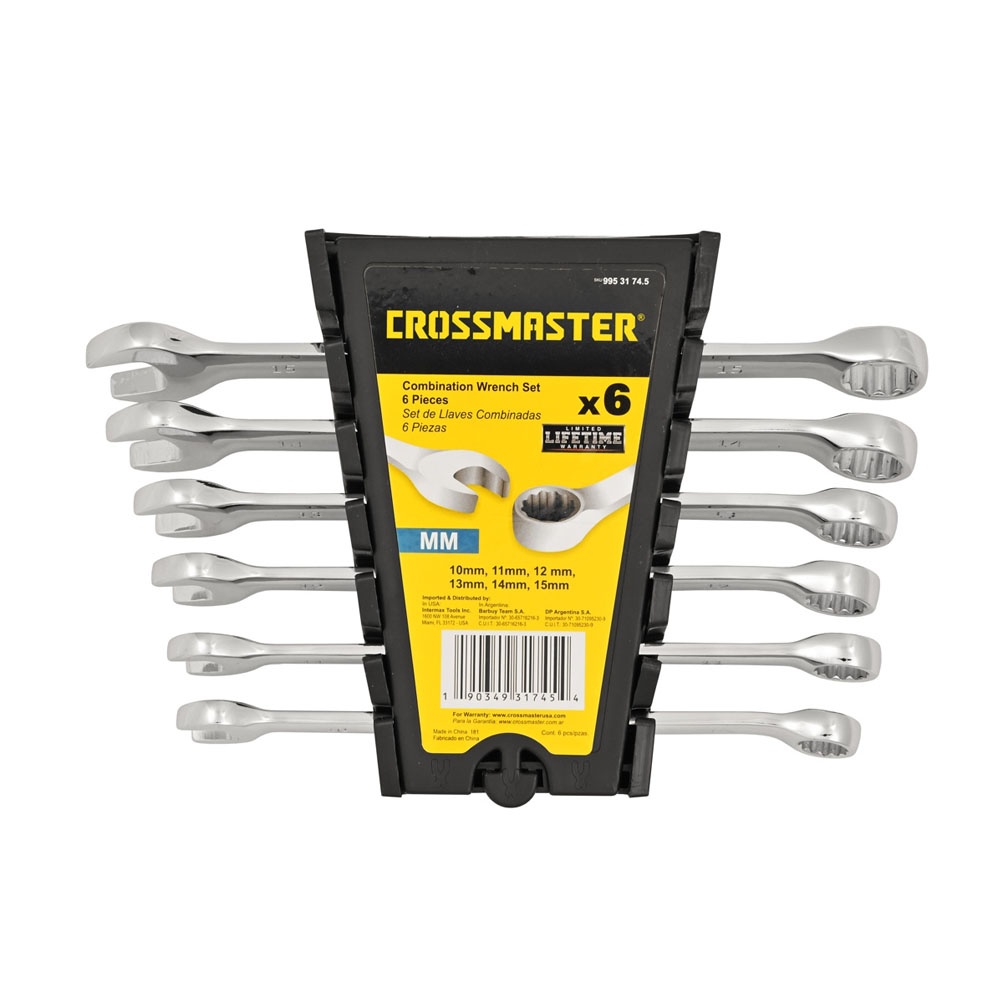 Juego de 6 Llaves Combinadas Acodadas Mm Crossmaster