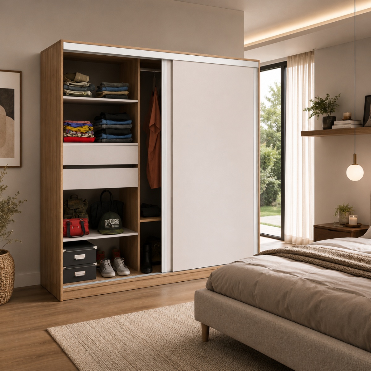 Placard Corredizo 1,79 2pta Coco Bolo|blanco Tables