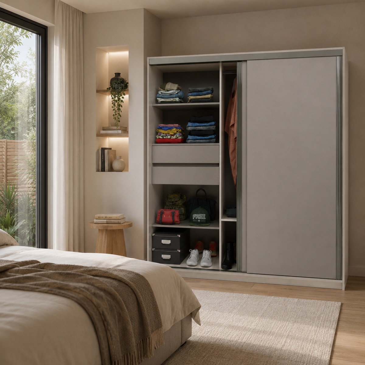 Placard Corredizo 1,79m. 2pta  Polar|gris C. Tables