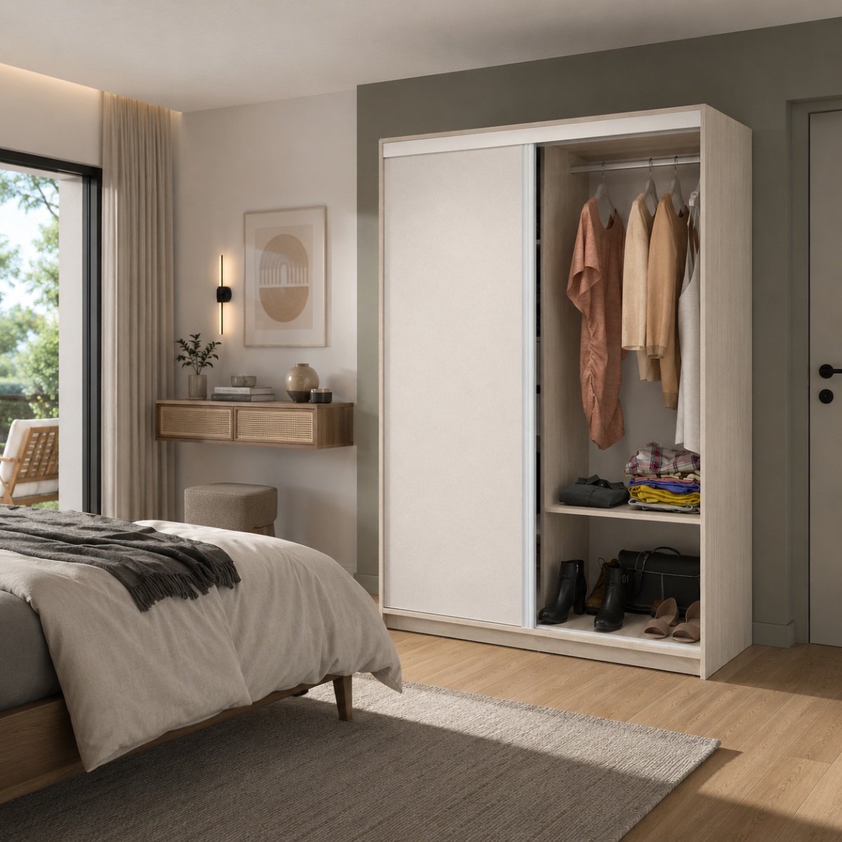 Placard Corredizo 1,30 2 Puertas Polar|blanco Tables