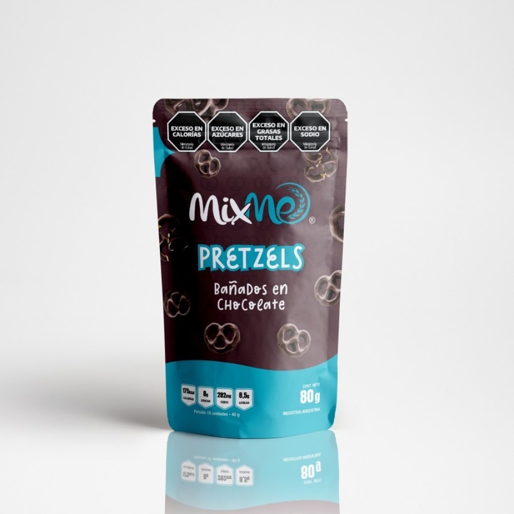 Pretzels Bañados en Choco MixMe Doypack 80 g x 10 Unidades