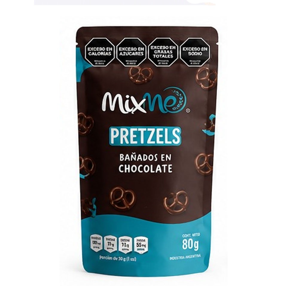 Pretzels Bañados en Choco MixMe Doypack 80 g x 10 Unidades