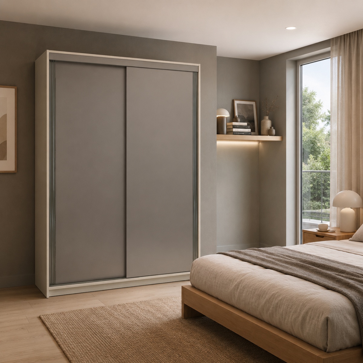 Placard Corredizo 1,30 2 Puertas Polar|gris C. Tables