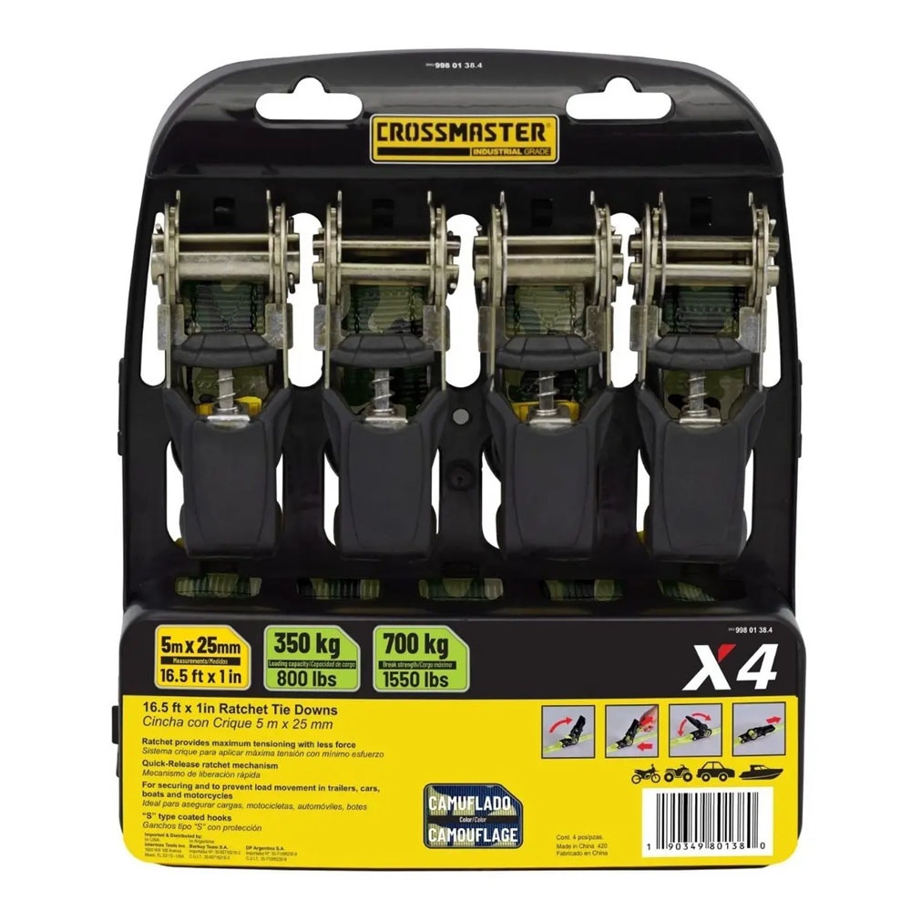 Cincha Amarre Crossmaster 700 Kg x4 Camuflada Con Crique