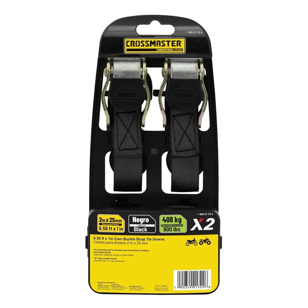 Cincha Amarre Crossmaster 408 Kg x2 Negra