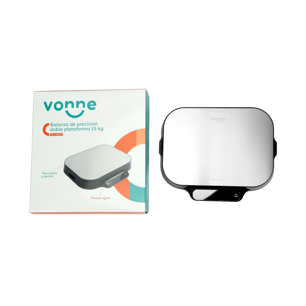 Balanza de Precision Vonne Doble Plataforma 15 kg