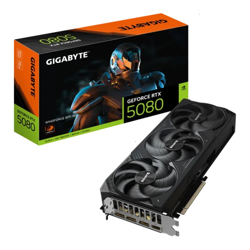 Placa de Video Gigabyte GeForce RTX 5080 WINDFORCE SFF 16G