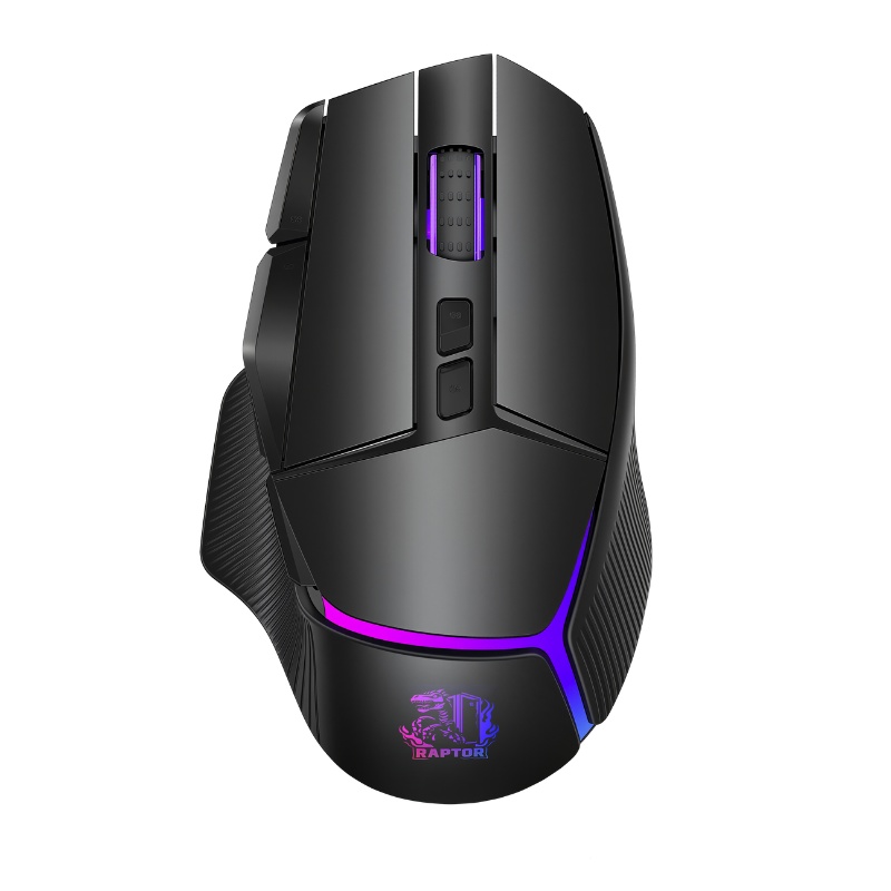 Mouse Gamer Raptor Storm Grip Wireless 9 botones 24000dpi retroiluminado c|soft Black
