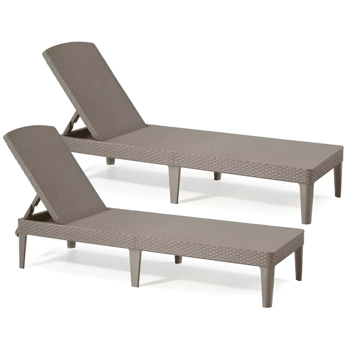 Reposera Camastro Keter Rattan Jaipur Cappuccino x 2 Unid